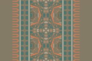 Tie dye Pattern Seamless Native American, Motif embroidery, Pixel Ikat embroidery Design for Print pattern vintage flower folk navajo patchwork pattern vector