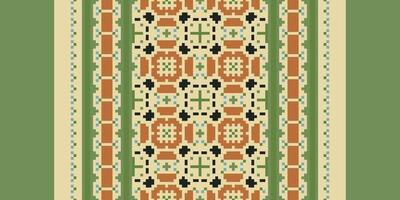 Motif folklore pattern Seamless Bandana print silk Motif embroidery, Pixel Ikat embroidery Design for Print scandinavian pattern saree ethnic nativity gypsy pattern vector