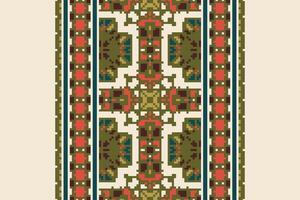 Tie dye Pattern Seamless Bandana print silk Motif embroidery, Pixel Ikat embroidery Design for Print indonesian batik motif embroidery native american kurta mughal design vector