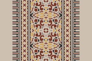 Baroque pattern Seamless Native American, Motif embroidery, Pixel Ikat embroidery Design for Print Texture fabric saree sari carpet. kurta patola saree vector