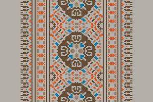 Baroque pattern Seamless Australian aboriginal pattern Motif embroidery, Pixel Ikat embroidery Design for Print pattern vintage flower folk navajo patchwork pattern vector