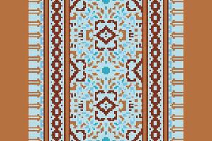 Baroque pattern Seamless Mughal architecture Motif embroidery, Pixel Ikat embroidery Design for Print tie dyeing pillowcase sambal puri kurti mughal architecture vector