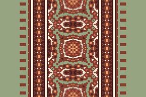 Dupatta pattern Seamless Native American, Motif embroidery, Pixel Ikat embroidery Design for Print tie dyeing pillowcase sambal puri kurti mughal architecture vector