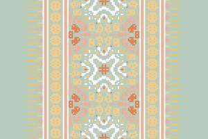 Dupatta pattern Seamless Native American, Motif embroidery, Pixel Ikat embroidery Design for Print kurta pattern mughal motifs tapestry pattern floral repeat vector