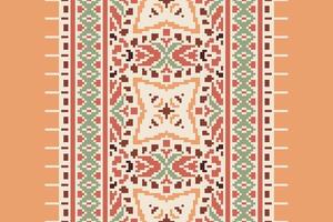 Dupatta pattern Seamless Native American, Motif embroidery, Pixel Ikat embroidery Design for Print Texture fabric saree sari carpet. kurta patola saree vector