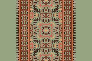 Dupatta pattern Seamless Native American, Motif embroidery, Pixel Ikat embroidery Design for Print indigenous art aboriginal art pattern floral kurti mughal border vector
