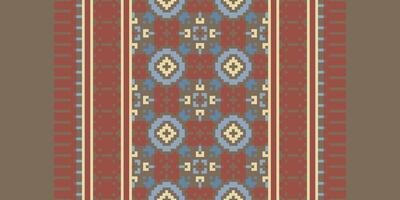 Navajo pattern Seamless Mughal architecture Motif embroidery, Pixel Ikat embroidery Design for Print endless arabesque cloth dupatta shawl bandana print silk kurta men vector