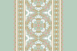 Dupatta pattern Seamless Bandana print silk Motif embroidery, Pixel Ikat embroidery Design for Print kurta pattern mughal motifs tapestry pattern floral repeat vector
