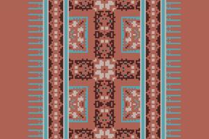 Dupatta pattern Seamless Bandana print silk Motif embroidery, Pixel Ikat embroidery Design for Print pattern vintage flower folk navajo patchwork pattern vector