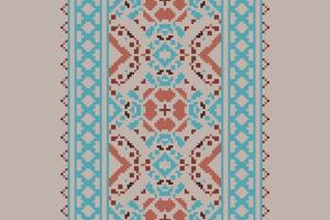 Dupatta pattern Seamless Bandana print silk Motif embroidery, Pixel Ikat embroidery Design for Print egyptian hieroglyphs tibetan geo pattern vector