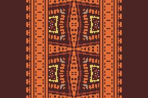 Dupatta pattern Seamless Bandana print silk Motif embroidery, Pixel Ikat embroidery Design for Print scandinavian pattern saree ethnic nativity gypsy pattern vector