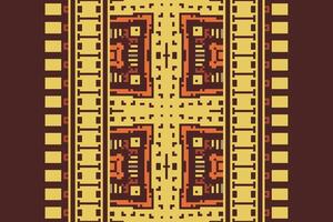 Dupatta pattern Seamless Australian aboriginal pattern Motif embroidery, Pixel Ikat embroidery Design for Print Texture fabric saree sari carpet. kurta patola saree vector