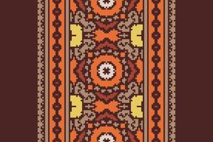 Dupatta pattern Seamless Australian aboriginal pattern Motif embroidery, Pixel Ikat embroidery Design for Print indonesian batik motif embroidery native american kurta mughal design vector
