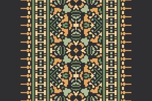 Dupatta pattern Seamless Mughal architecture Motif embroidery, Pixel Ikat embroidery Design for Print scarf hijab pattern kerchief Pixel Ikat Silk kurti model mughal patterns vector