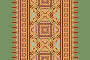 Dupatta pattern Seamless Mughal architecture Motif embroidery, Pixel Ikat embroidery Design for Print indonesian batik motif embroidery native american kurta mughal design vector