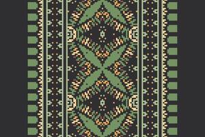 Dupatta pattern Seamless Mughal architecture Motif embroidery, Pixel Ikat embroidery Design for Print indigenous art aboriginal art pattern floral kurti mughal border vector