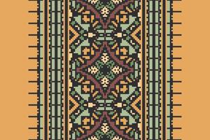 Dupatta pattern Seamless Mughal architecture Motif embroidery, Pixel Ikat embroidery Design for Print vyshyvanka placemat quilt sarong sarong beach kurtis Indian motifs vector