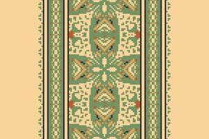 Dupatta pattern Seamless Mughal architecture Motif embroidery, Pixel Ikat embroidery Design for Print endless arabesque cloth dupatta shawl bandana print silk kurta men vector