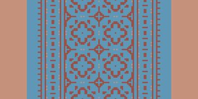 Navajo pattern Seamless Mughal architecture Motif embroidery, Pixel Ikat embroidery Design for Print tie dyeing pillowcase sambal puri kurti mughal architecture vector