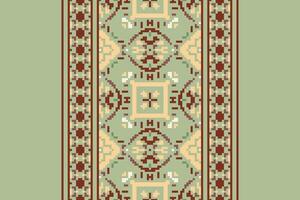 Dupatta pattern Seamless Scandinavian pattern Motif embroidery, Pixel Ikat embroidery Design for Print vyshyvanka placemat quilt sarong sarong beach kurtis Indian motifs vector