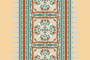 Dupatta pattern Seamless Mughal architecture Motif embroidery, Pixel Ikat embroidery Design for Print jacquard slavic pattern folklore pattern kente arabesque vector