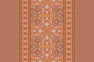 Dupatta pattern Seamless Scandinavian pattern Motif embroidery, Pixel Ikat embroidery Design for Print indigenous art aboriginal art pattern floral kurti mughal border vector
