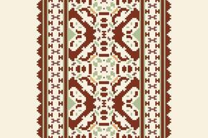 Dupatta pattern Seamless Scandinavian pattern Motif embroidery, Pixel Ikat embroidery Design for Print egyptian pattern tibetan mandala bandanna vector