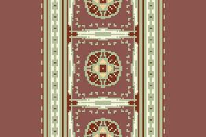 Dupatta pattern Seamless Scandinavian pattern Motif embroidery, Pixel Ikat embroidery Design for Print indonesian batik motif embroidery native american kurta mughal design vector