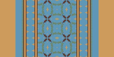 Navajo pattern Seamless Mughal architecture Motif embroidery, Pixel Ikat embroidery Design for Print kurta pattern mughal motifs tapestry pattern floral repeat vector