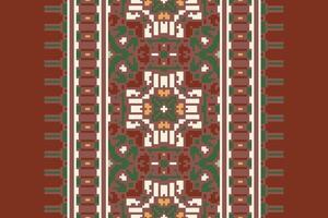 Dupatta pattern Seamless Scandinavian pattern Motif embroidery, Pixel Ikat embroidery Design for Print figure tribal ink on cloth patola sari vector