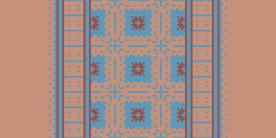 Navajo pattern Seamless Mughal architecture Motif embroidery, Pixel Ikat embroidery Design for Print tapestry floral kimono repeat pattern lacing spanish motif vector