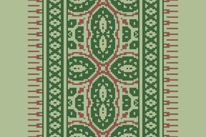 Ancient patterns Seamless Native American, Motif embroidery, Pixel Ikat embroidery Design for Print endless arabesque cloth dupatta shawl bandana print silk kurta men vector