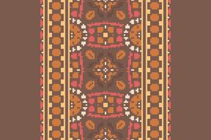 Ancient patterns Seamless Native American, Motif embroidery, Pixel Ikat embroidery Design for Print tie dyeing pillowcase sambal puri kurti mughal architecture vector
