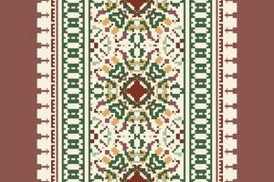 Dupatta pattern Seamless Scandinavian pattern Motif embroidery, Pixel Ikat embroidery Design for Print scandinavian pattern saree ethnic nativity gypsy pattern vector