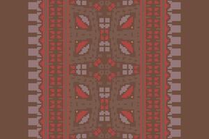 Ancient patterns Seamless Native American, Motif embroidery, Pixel Ikat embroidery Design for Print pattern vintage flower folk navajo patchwork pattern vector