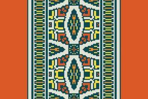 Ancient patterns Seamless Bandana print silk Motif embroidery, Pixel Ikat embroidery Design for Print egyptian pattern tibetan mandala bandanna vector
