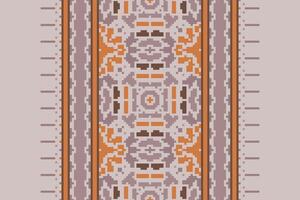 Ancient patterns Seamless Bandana print silk Motif embroidery, Pixel Ikat embroidery Design for Print pattern vintage flower folk navajo patchwork pattern vector