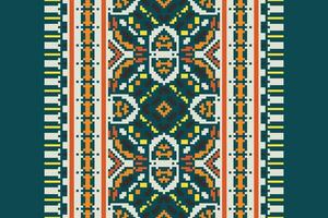 Ancient patterns Seamless Bandana print silk Motif embroidery, Pixel Ikat embroidery Design for Print scandinavian pattern saree ethnic nativity gypsy pattern vector