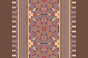 Ancient patterns Seamless Mughal architecture Motif embroidery, Pixel Ikat embroidery Design for Print tapestry floral kimono repeat pattern lacing spanish motif vector