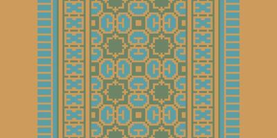Navajo pattern Seamless Mughal architecture Motif embroidery, Pixel Ikat embroidery Design for Print figure tribal ink on cloth patola sari vector