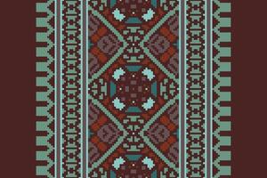 Ancient patterns Seamless Australian aboriginal pattern Motif embroidery, Pixel Ikat embroidery Design for Print pattern vintage flower folk navajo patchwork pattern vector