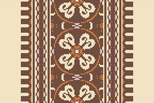 Ancient patterns Seamless Mughal architecture Motif embroidery, Pixel Ikat embroidery Design for Print scarf hijab pattern kerchief Pixel Ikat Silk kurti model mughal patterns vector