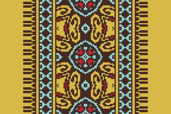 Ancient patterns Seamless Mughal architecture Motif embroidery, Pixel Ikat embroidery Design for Print pattern vintage flower folk navajo patchwork pattern