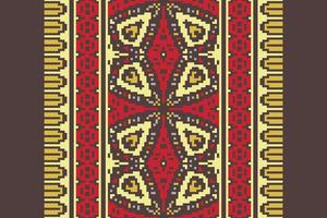 Ancient patterns Seamless Mughal architecture Motif embroidery, Pixel Ikat embroidery Design for Print scandinavian pattern saree ethnic nativity gypsy pattern vector