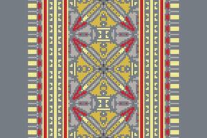 Ancient patterns Seamless Mughal architecture Motif embroidery, Pixel Ikat embroidery Design for Print egyptian pattern tibetan mandala bandanna vector