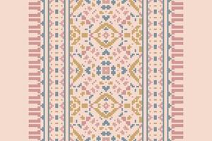 Ancient patterns Seamless Scandinavian pattern Motif embroidery, Pixel Ikat embroidery Design for Print indigenous art aboriginal art pattern floral kurti mughal border vector
