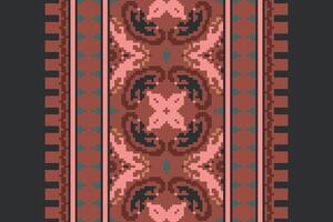 Ancient patterns Seamless Scandinavian pattern Motif embroidery, Pixel Ikat embroidery Design for Print scandinavian pattern saree ethnic nativity gypsy pattern vector