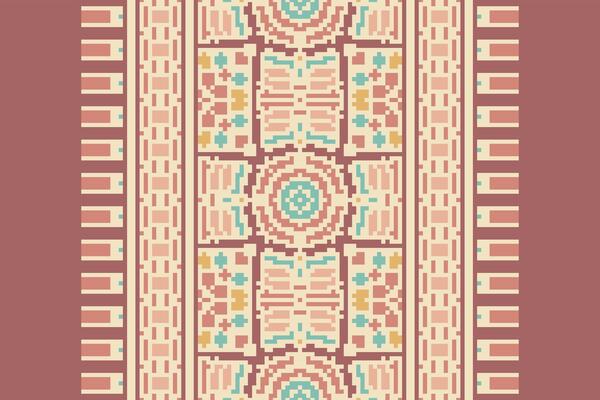 Bukhara pattern Seamless Native American, Motif embroidery, Pixel Ikat embroidery Design for Print vyshyvanka placemat quilt sarong sarong beach kurtis Indian motifs