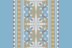 Bukhara pattern Seamless Native American, Motif embroidery, Pixel Ikat embroidery Design for Print Texture fabric saree sari carpet. kurta patola saree vector