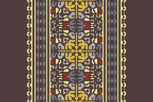 Ancient patterns Seamless Scandinavian pattern Motif embroidery, Pixel Ikat embroidery Design for Print Texture fabric saree sari carpet. kurta patola saree vector
